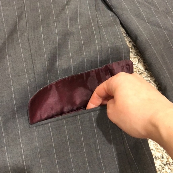 Franco Valentino Wool Sports Coat Blazer Size 42R 42 Regular Gray Striped Wool - Picture 3 of 9